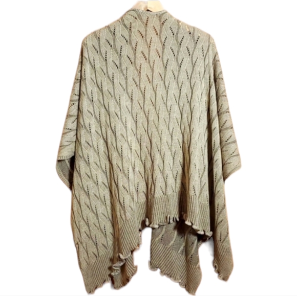 COPRISPALLA BROWN ACRYLIC KNITTED SHAW MADE IN ITALY - BEAUTIFUL! - Picture 2 of 3